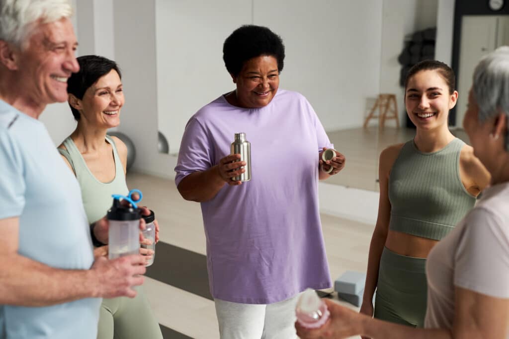 a group of women in sports clothing