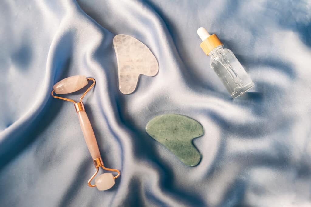 Natural stone gua sha tools for facial acupuncture massage