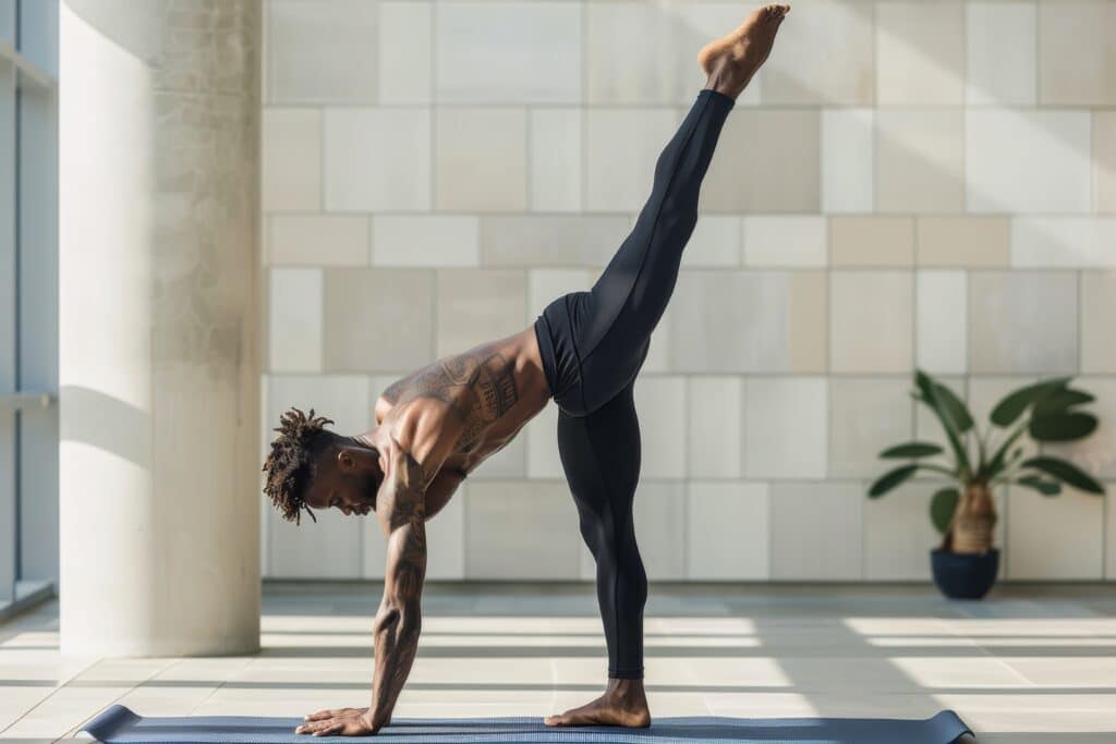 full-shot-black-man-practising-yoga