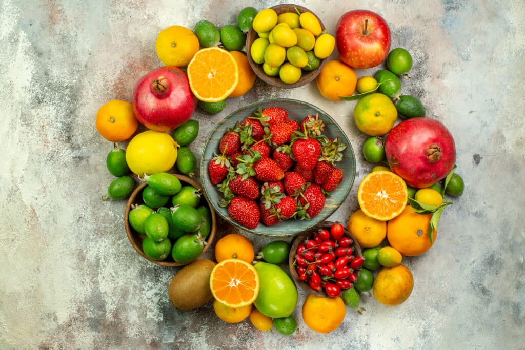 top-view-fresh-fruits-different-mellow-fruits-on-w-2023-11-27-05-15-48-utc