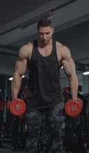 A Man Holding Dumbbells