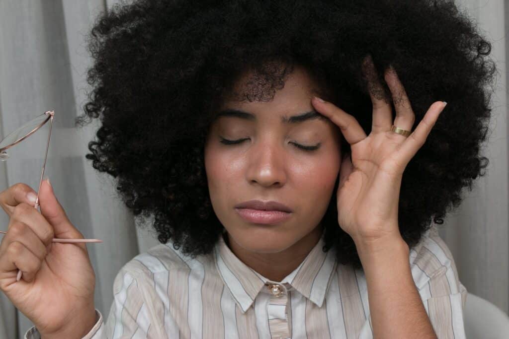 Young woman a little stressed out