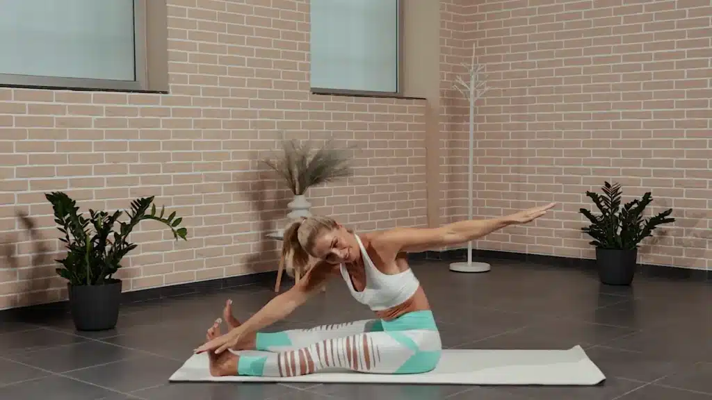 Saw pilates pose