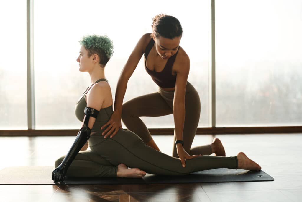Pilates beging modified according to level